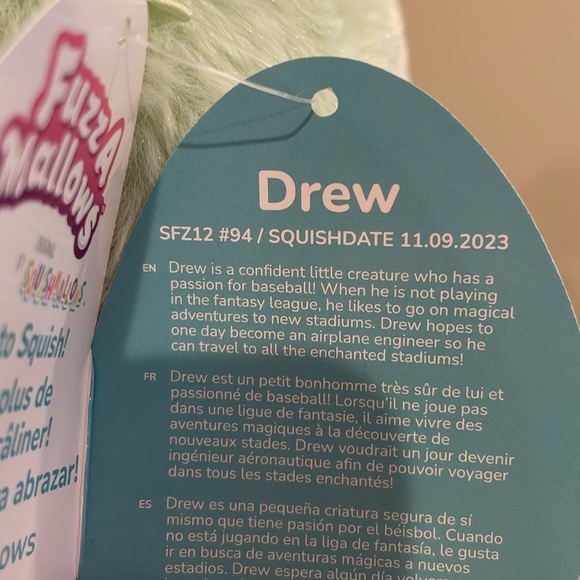 NWT 12” Drew the Green Dragon Fuzzamallow Squishmallow - Picture 5 of 5